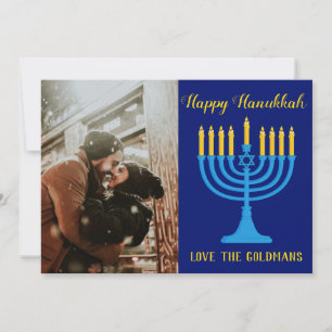 Beautiful Hanukkah Blue and Gold Photo