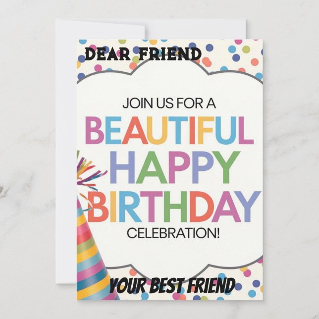 Beautiful Happy Birthday Celebration Memories Invitation (Front)