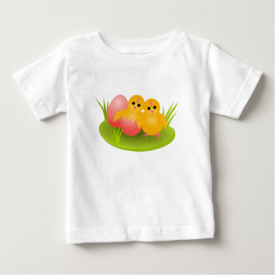 Beautiful Happy Easter yellow chicks Baby T-Shirt