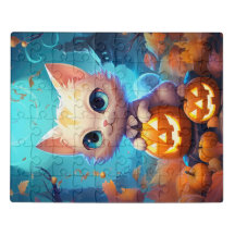 beautiful happy halloween white cat