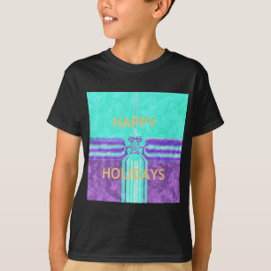 Beautiful Happy Holidays Blue Cyan  vector design T-Shirt