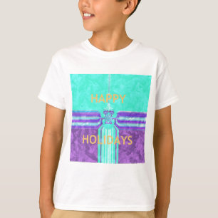 Beautiful Happy Holidays Blue Cyan  vector design T-Shirt