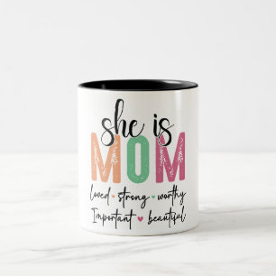 Beautiful Happy Mother's Day Mom Two-Tone Coffee Mug