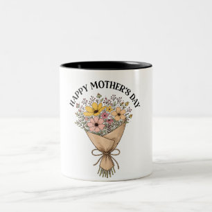 Beautiful Happy Mother's Day Mom Two-Tone Coffee Mug