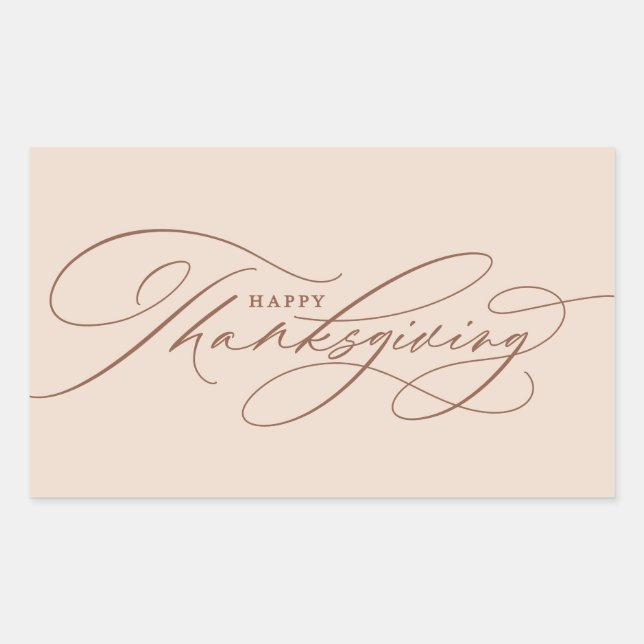 Beautiful Happy Thanksgiving script Sticker (Front)
