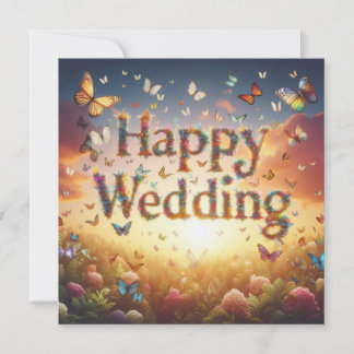 Beautiful Happy Wedding Greeting Cards