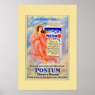 Beautiful Hard to Find Vintage POSTUM Girl Image Poster