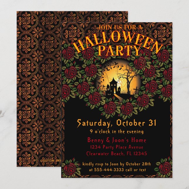 Beautiful Haunting Eerie Halloween Party  Invitation (Front/Back)