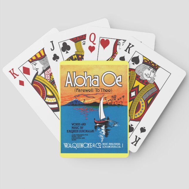 Beautiful Hawaii: ALOHA OE Farewell to Thee Playing Cards (Back)
