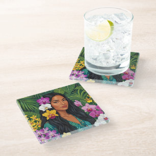 Beautiful hawaii art glass coaster