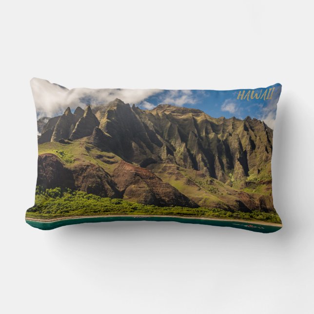 Beautiful Hawaii Mountains Lumbar Pillow (Front)