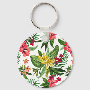 Beautiful Hawaiian Flowers Keychain