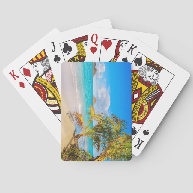 Beautiful Hawaiian Island Beach Playing Cards (Back)