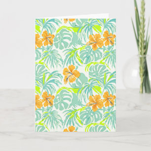 Beautiful Hawaiian Isles hibiscus vintage pattern Card