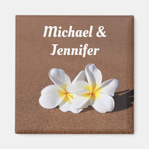 Beautiful Hawaiian White Plumeria Magnet