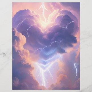 Beautiful heart of clouds and lightning. AI Flyer