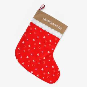 Beautiful Heart Pattern Large Christmas Stocking