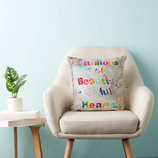 Beautiful Hearts Throw Pillow
