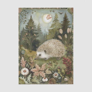 Beautiful Hedgehog in the Forest Moonlight Tissue Paper