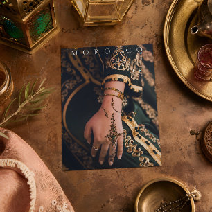 Beautiful Henna Patterns Morocco Marrakesh Postcard