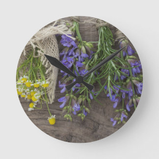 beautiful herbal background round clock