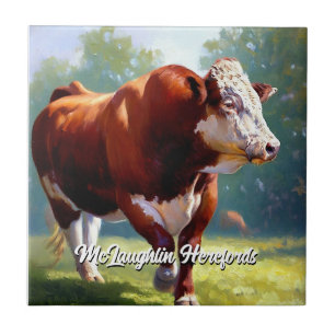 Beautiful Hereford Bull Tile