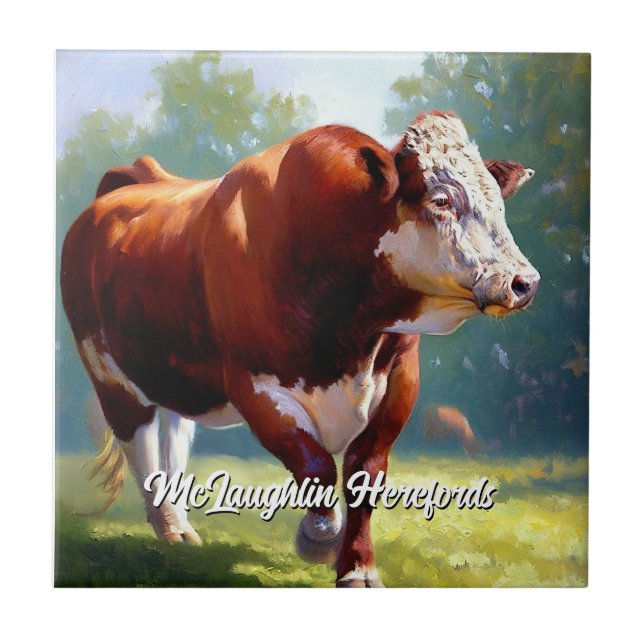 Beautiful Hereford Bull Tile (Front)