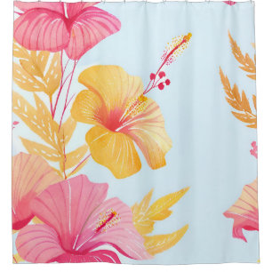 Beautiful Hibiscus Tropical Flower Watercolor