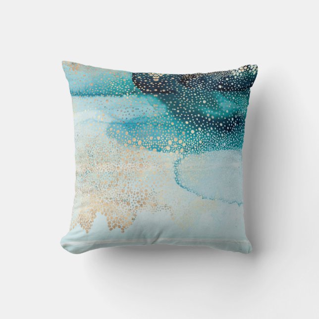 Beautiful high-resolution watercolor with abstract throw pillow (Front)