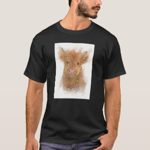 Beautiful Highland Cow Calf Farm Countryside T-Shirt