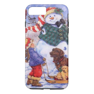 Beautiful Holiday Custom Christmas Snowman Case-Mate iPhone Case