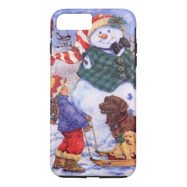 Beautiful Holiday Custom Christmas Snowman Case-Mate iPhone Case (Back)