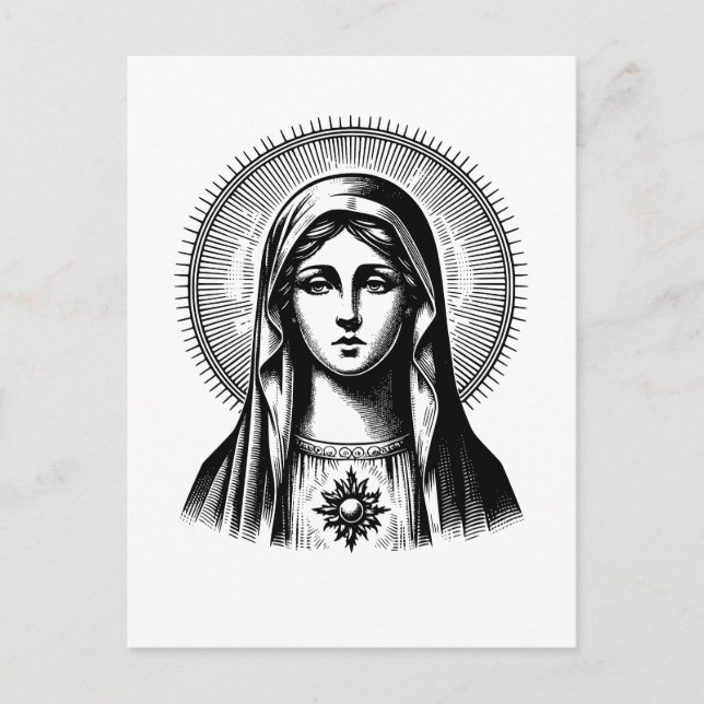 Beautiful Holy Mary Postcard (Front)