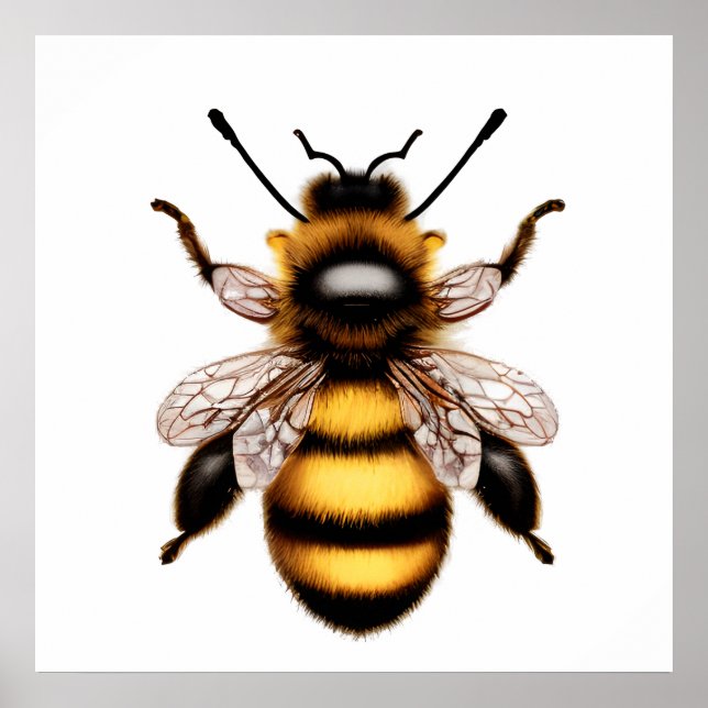 Beautiful Honeybee Natural Bee Portrait Poster (Front)