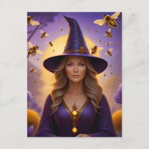 Beautiful Honeybee Witch Postcard