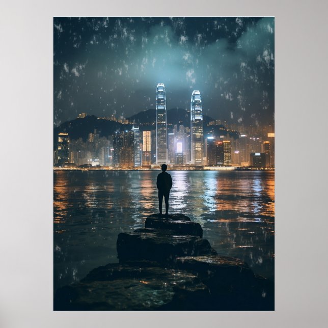 Beautiful Horizon Hong Kong, Night city Poster (Front)