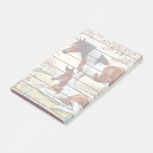 Beautiful Horse and Foal in a Blooming Orchard Post-it Notes