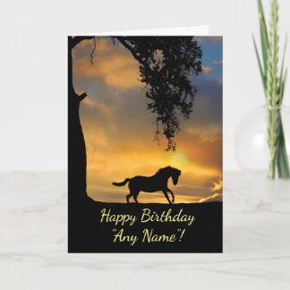 Beautiful Horse and Oak Tree Custom Name Card