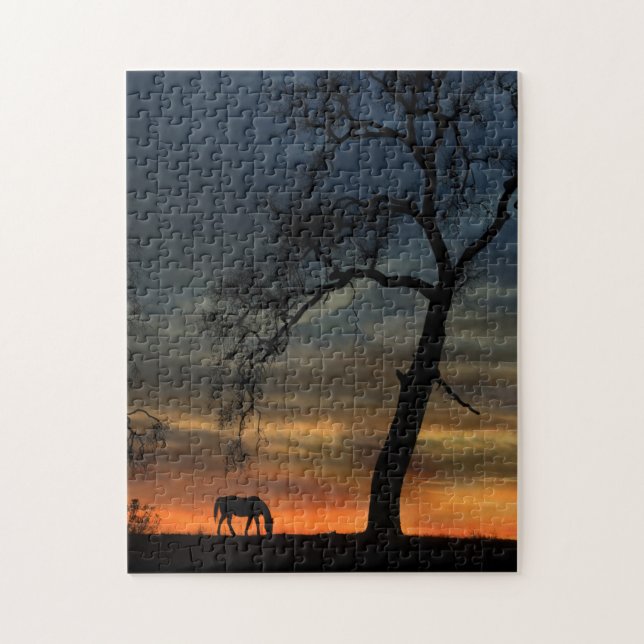 Beautiful Horse and Oak Tree Jigsaw Puzzle (Vertical)