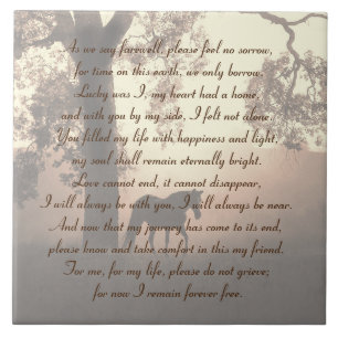 Beautiful Horse and Oak Tree Memorial Tribute Tile