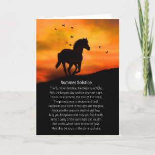 Beautiful Horse and Poem Summer Solstice Card