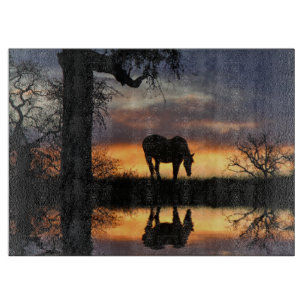 Beautiful Horse and Water Cutting Board