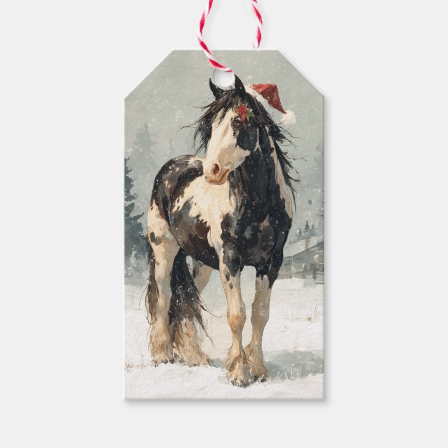 Beautiful Horse Christmas Gift Tag (Front)