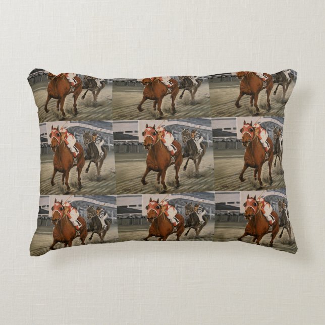 Beautiful Horse Delights Owners in Classic Race Ac Accent Pillow (Front)