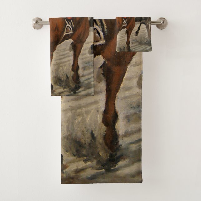 Beautiful Horse Delights Owners in Classic Race Bath Towel Set (Insitu)