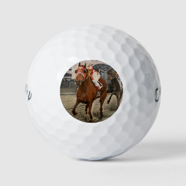 Beautiful Horse Delights Owners in Classic Race Golf Balls (Front)