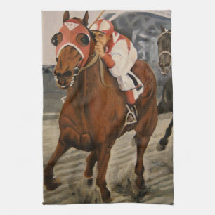 Beautiful Horse Delights Owners in Classic Race Kitchen Towel