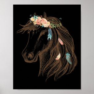 Beautiful Horse Hand Drawn  Art For Animal Lovers  Poster