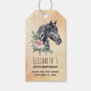Beautiful Horse Head Portrait Watercolor Birthday Gift Tags