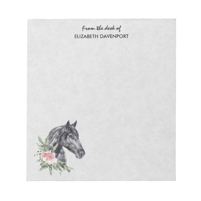 Beautiful Horse Head Portrait Watercolor Notepad (Front)